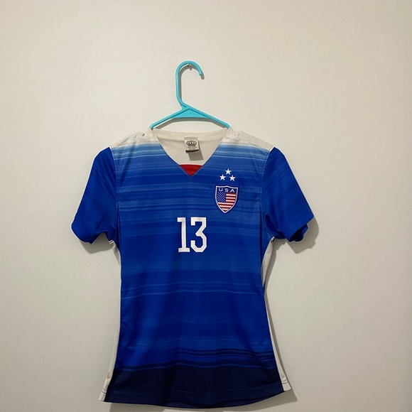 soccer fan Tops - Alex Morgan 13 soccer jersey with stains Size unknown but I think womens XS